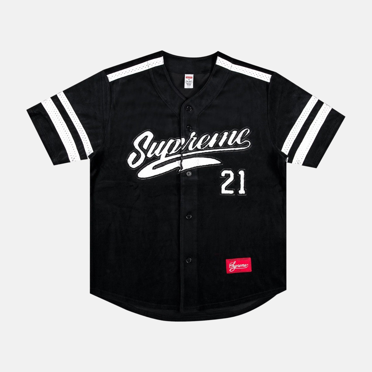 2020 F/W SUPREME VELOUR BASEBALL JERSEY TEE T-SHIRT CDG BOX LOGO PCL RED S  SMALL