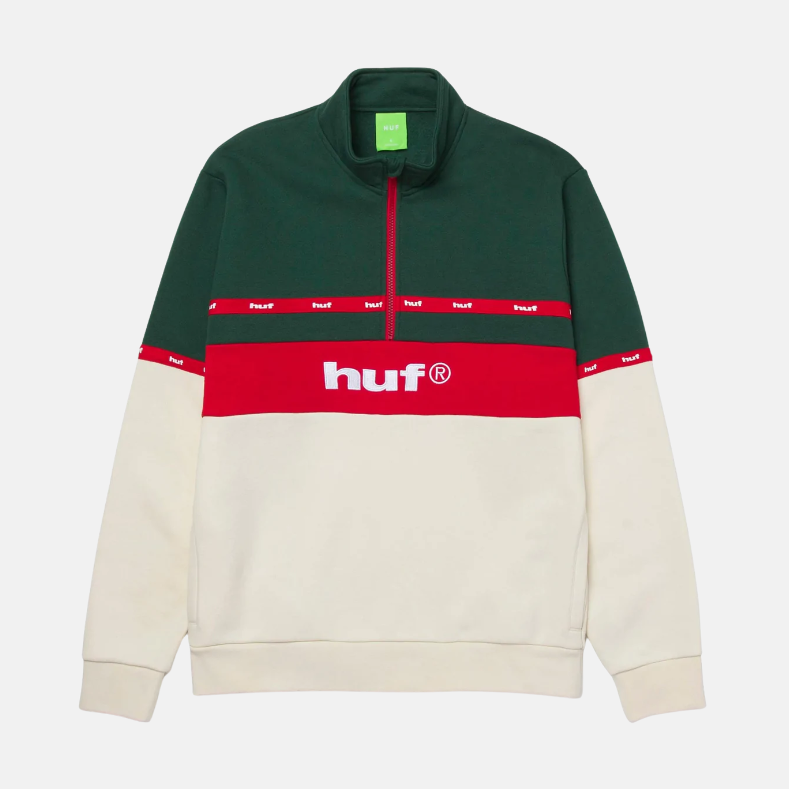 HUF Fleece-Sweatshirt mit 1/4-Reißverschluss